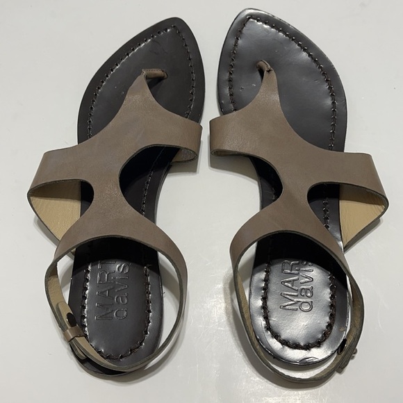 Martha Davis Pewter Flat Sandals Italy Size 7 - Picture 6 of 12